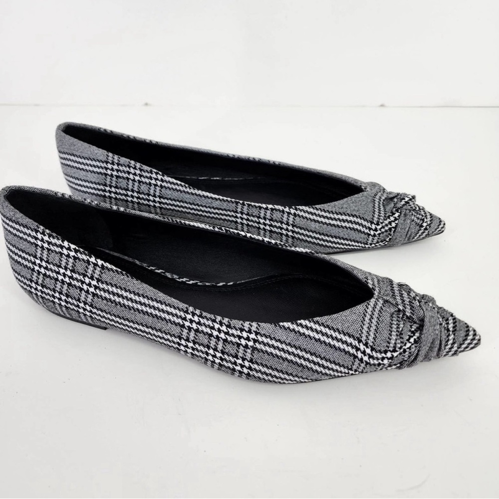 Maje Carreaux Plaid Flats